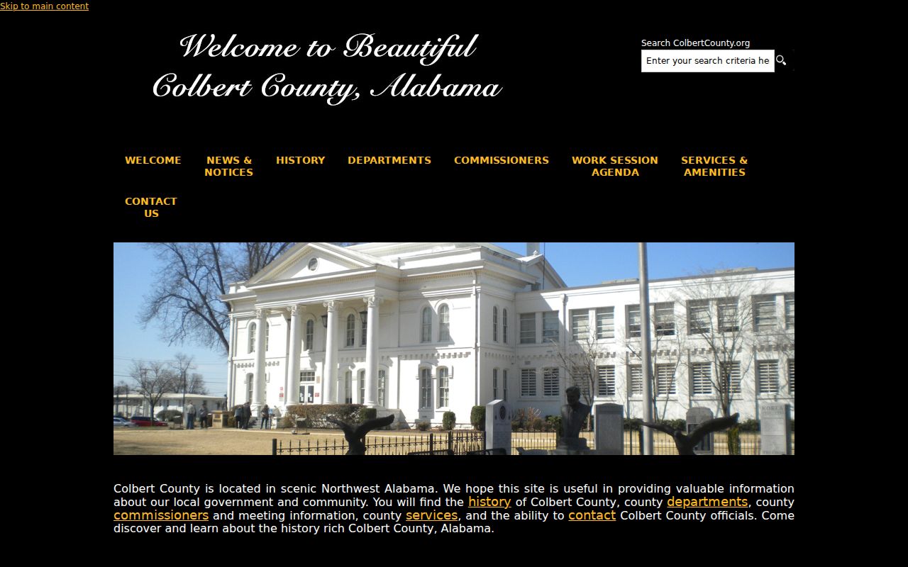 Colbert County criminal history government homepage