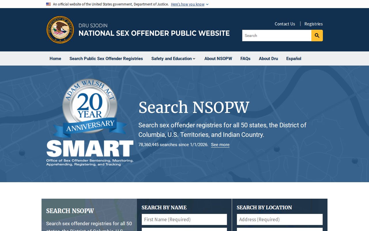 Colbert County sex offender search through the National Sex Offender Public Website